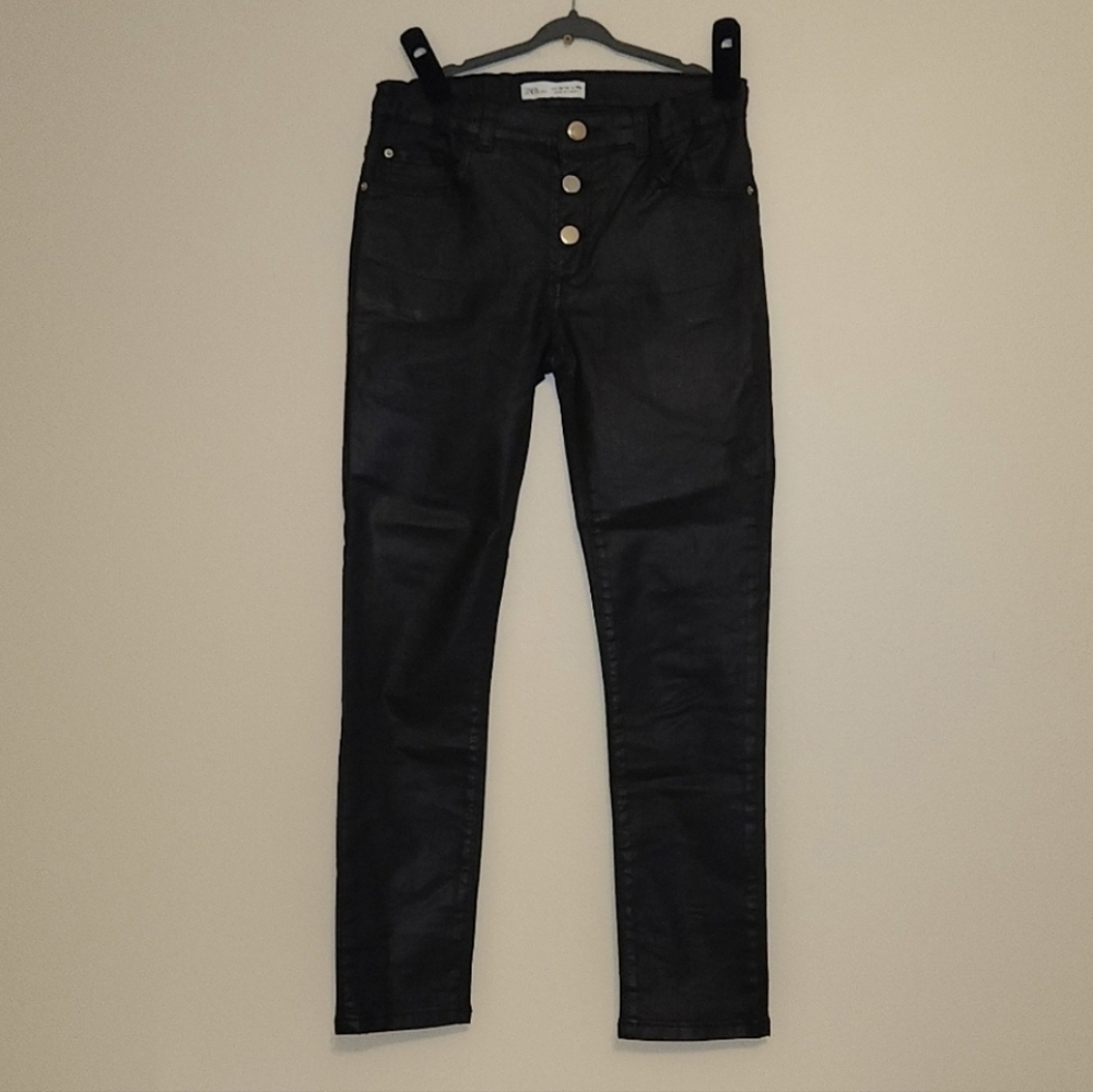 Zara Kids Black Faux Leather Pants